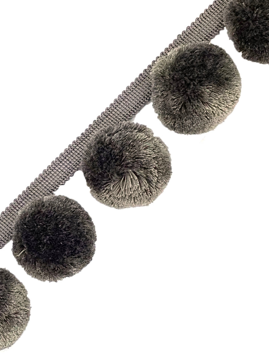Italian Steeple Gray Small Polyester Pom Pom Trim Accessory - Pom