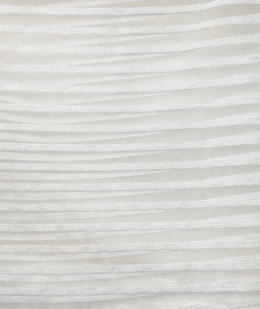 Fabric & Fringe Warehouse/Stripped Sheer White  20% off