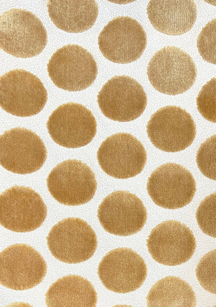 gold polka dot cut velvet/regal fabrics