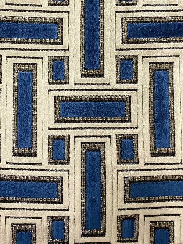 Covington Hieroglyphics 150 Mardi Gras Geometric Embroidered Drapery Fabric by Decorative Fabrics Direct